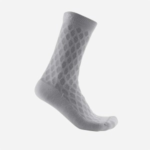 Socks Castelli Challenge 13 - Silver Gray/White Castelli