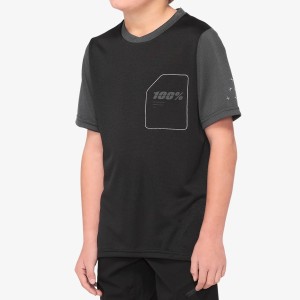 Knife 100% short sleeve Ridecamp Junior - Black/Charcoal 100%