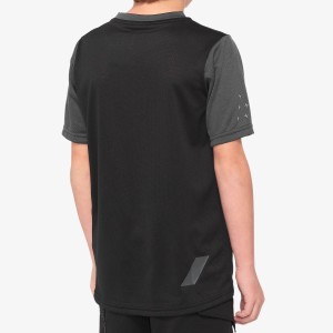 Knife 100% short sleeve Ridecamp Junior - Black/Charcoal 100%