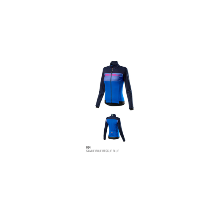 M/L sweater Castelli woman Como Jacket - Savile blue/Rescue blue Castelli