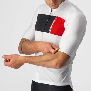 Knife Castelli Prologue 7 jersey - Ivory/Light black-red Castelli