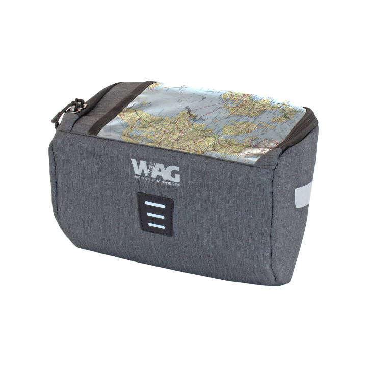 Gray map handlebar bag Wag Bike