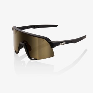 Occhiali 100% S3 - Soft tact black/Soft gold mirror lens 100%