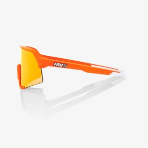 Glasses 100% S3 - Soft tact neon orange/Hiper red multilayer mirror lens 100%