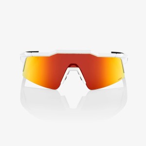 Occhiali 100% SPEEDCRAFT SL - Soft Tact Off White/Hiper Red multilayer mirror lens 100%