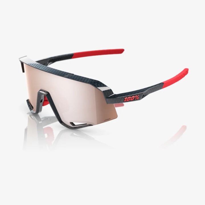 Glasses 100% SLENDALE - Gloss Carbon Fiber/Hiper Crimson silver mirror 100%