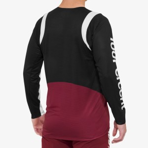 Maglia Maniche Lunghe 100% R-Core X - Black/Red 100%