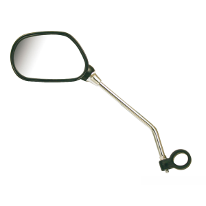 Left oval mirror with Wag catadiottro - Black/Silver Wag Bike