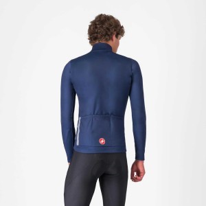 Knife Castelli Entrance Thermal Jersey - Blue Belgian Castelli