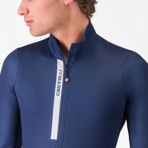 Knife Castelli Entrance Thermal Jersey - Blue Belgian Castelli