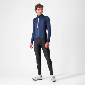 Knife Castelli Entrance Thermal Jersey - Blue Belgian Castelli