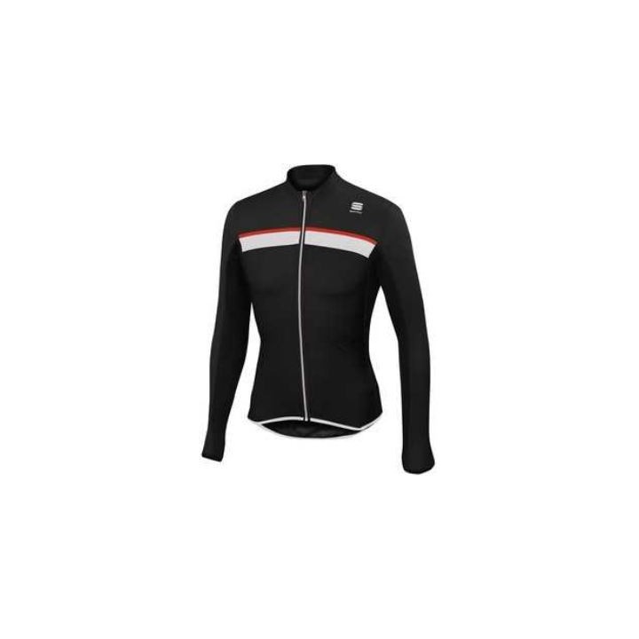 M/L sweater Sportful Long Sleeve J. Tg.S Black/White/Red Sportful